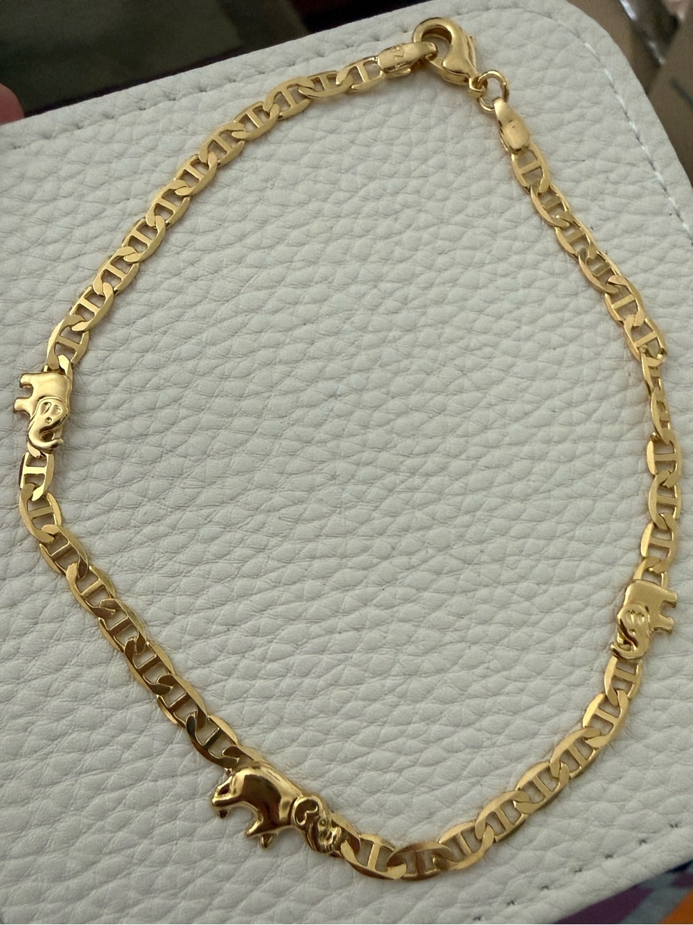 Gold-Plated Elephant & Mariner Link Anklet *NEW